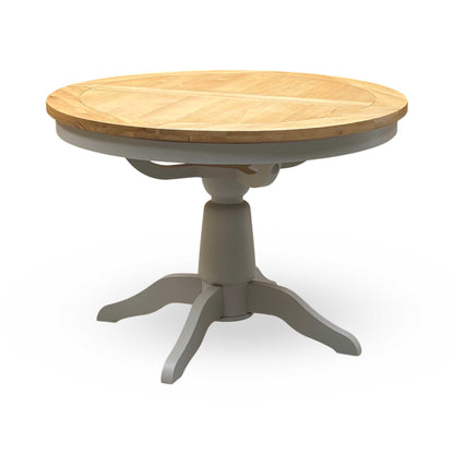 ‘Lewis’ Natural Oak Round Pedestal Butterfly Extending Dining Table Furniture Village