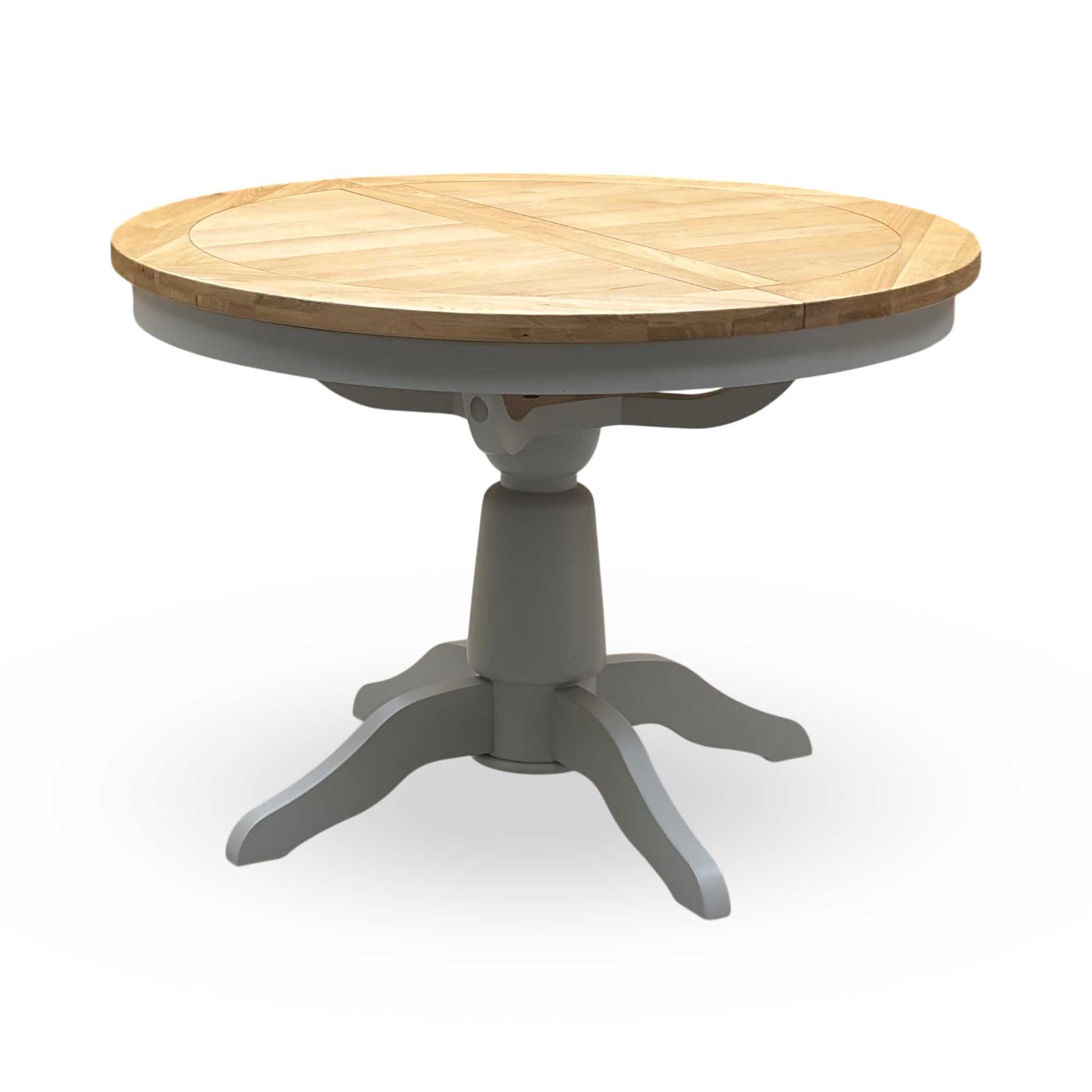 ‘Lewis’ Natural Oak Round Pedestal Butterfly Extending Dining Table Furniture Village