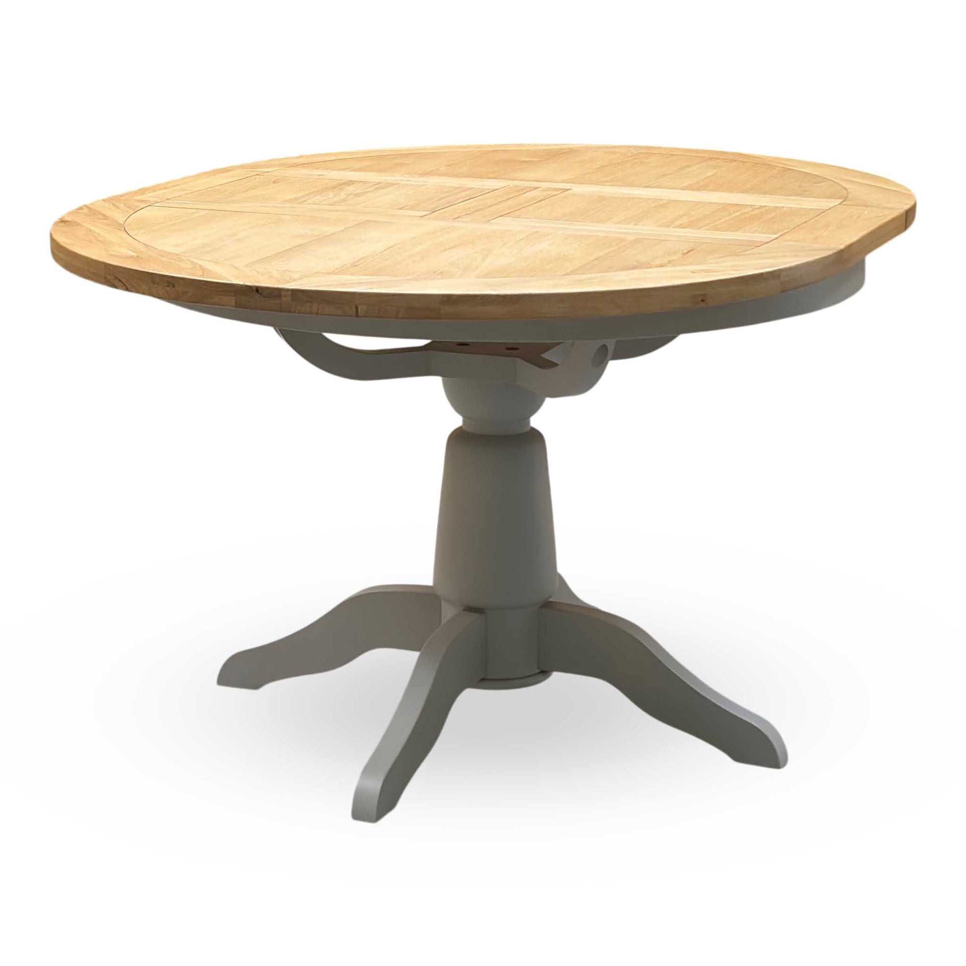 ‘Lewis’ Natural Oak Round Pedestal Butterfly Extending Dining Table Furniture Village