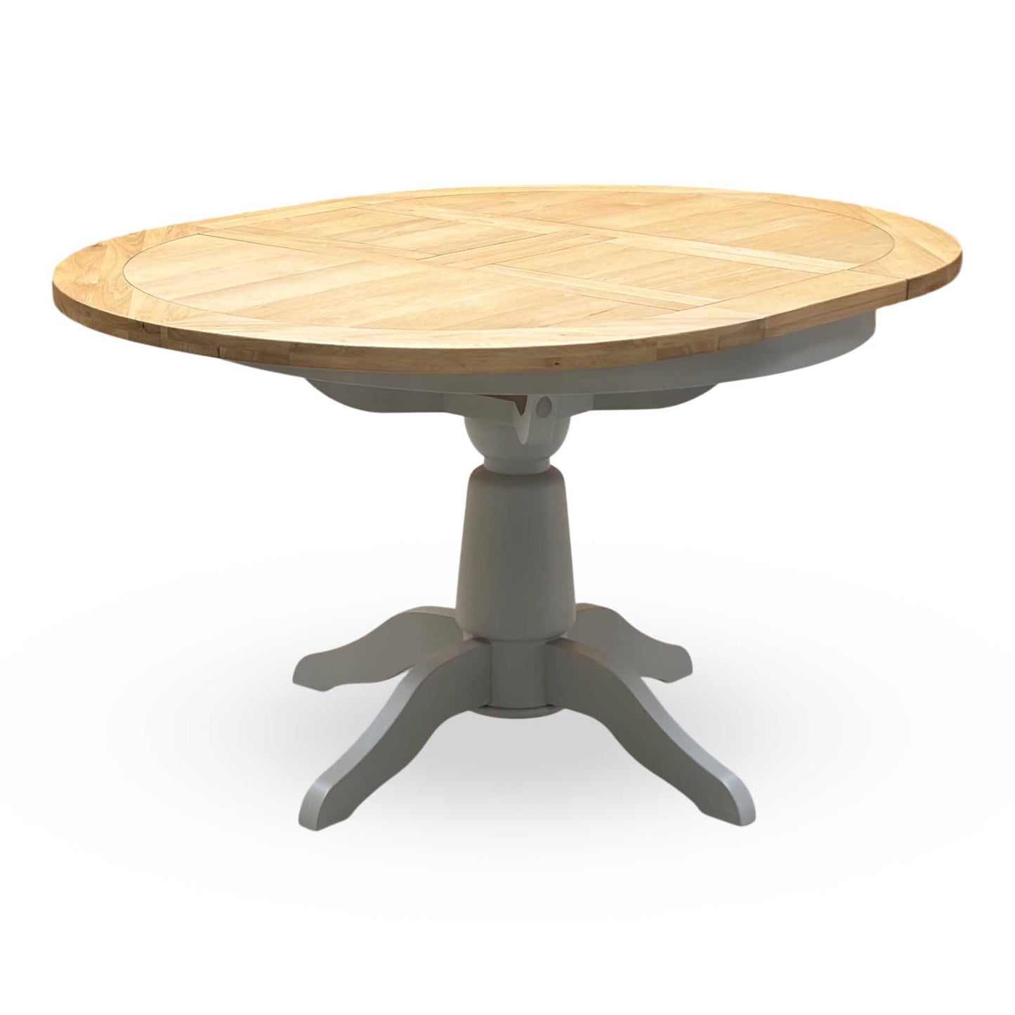 ‘Lewis’ Natural Oak Round Pedestal Butterfly Extending Dining Table Furniture Village