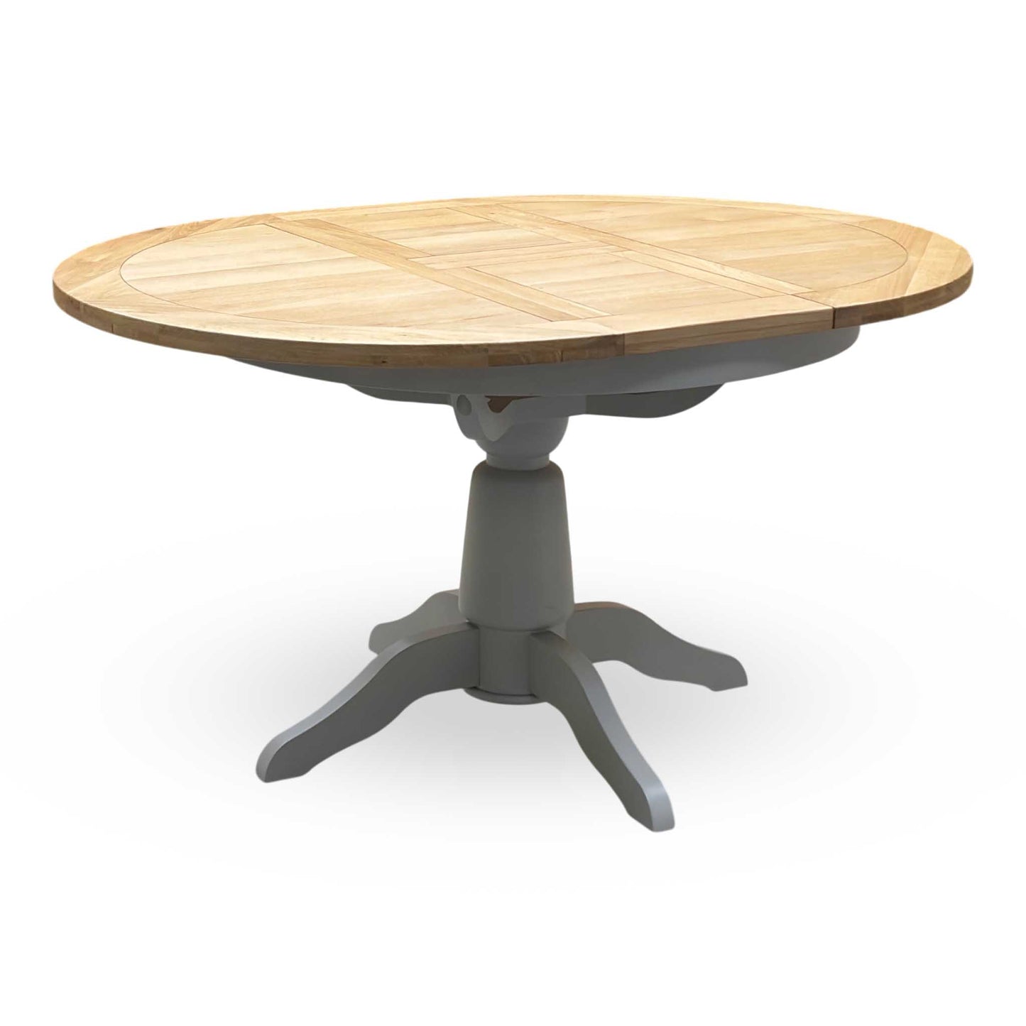 ‘Lewis’ Natural Oak Round Pedestal Butterfly Extending Dining Table Furniture Village
