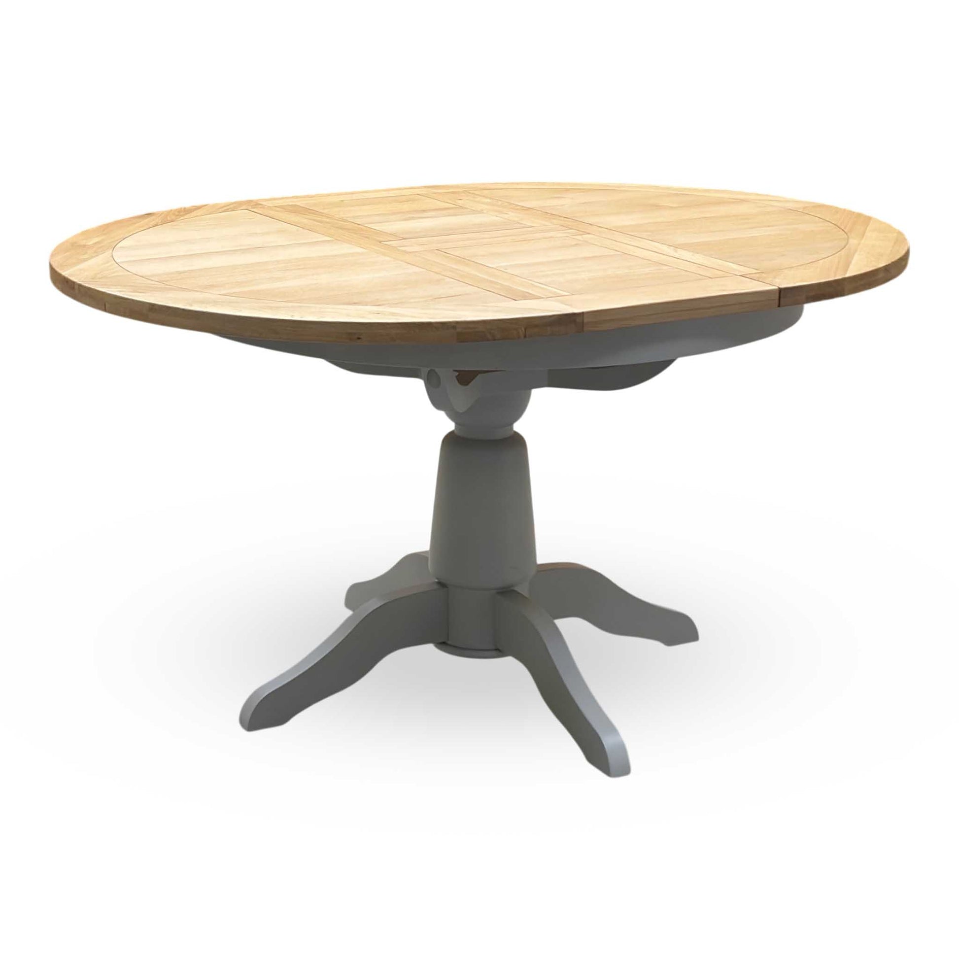 ‘Lewis’ Natural Oak Round Pedestal Butterfly Extending Dining Table Furniture Village