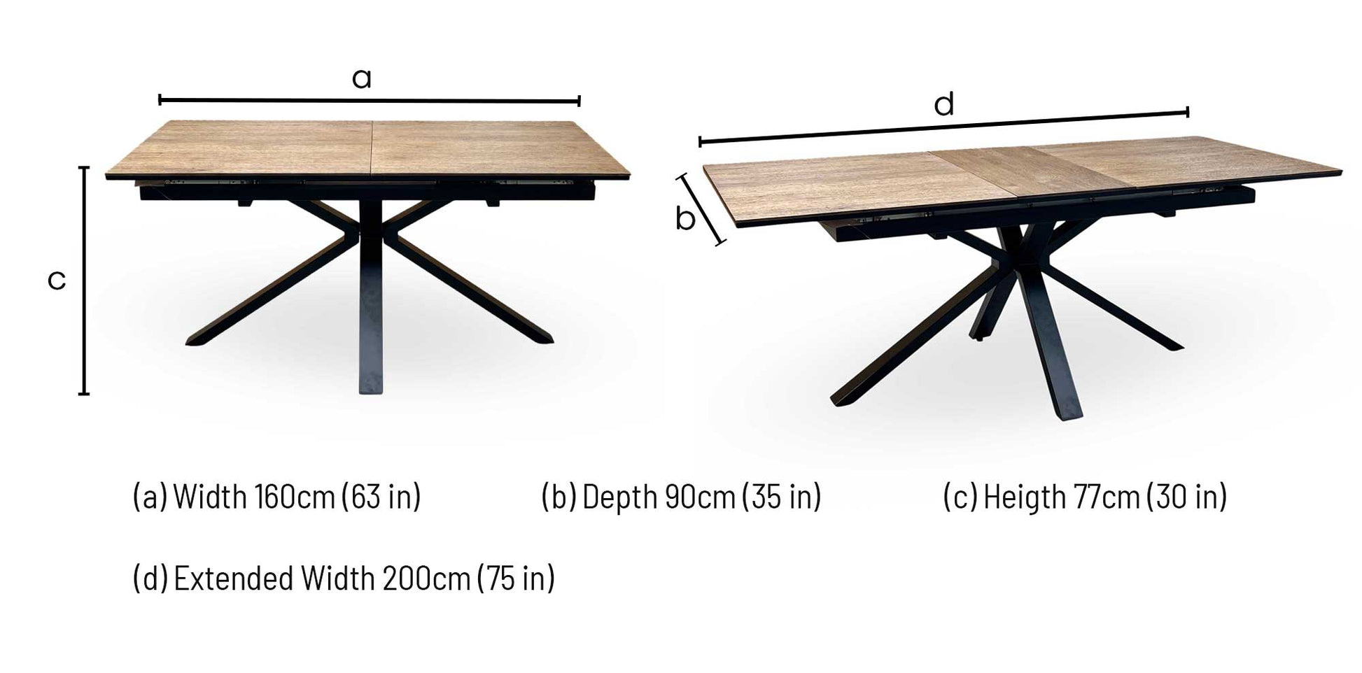 'Jupiter’ Dark Oak Pop Up Extending Dining Table Furniture Village