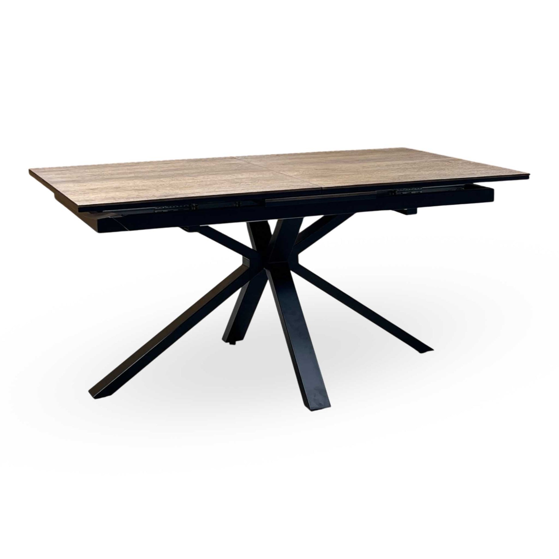 'Jupiter’ Dark Oak Pop Up Extending Dining Table Furniture Village