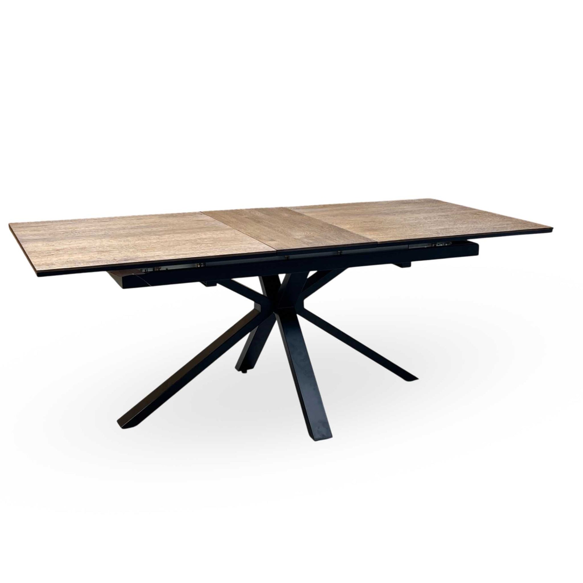 'Jupiter’ Dark Oak Pop Up Extending Dining Table Furniture Village