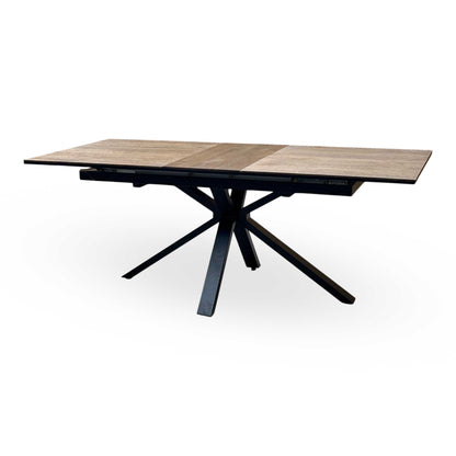 'Jupiter’ Dark Oak Pop Up Extending Dining Table Furniture Village