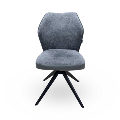 'Julio' G6 Anthracite Grey Fabric Swivel Dining Chair Furniture Village