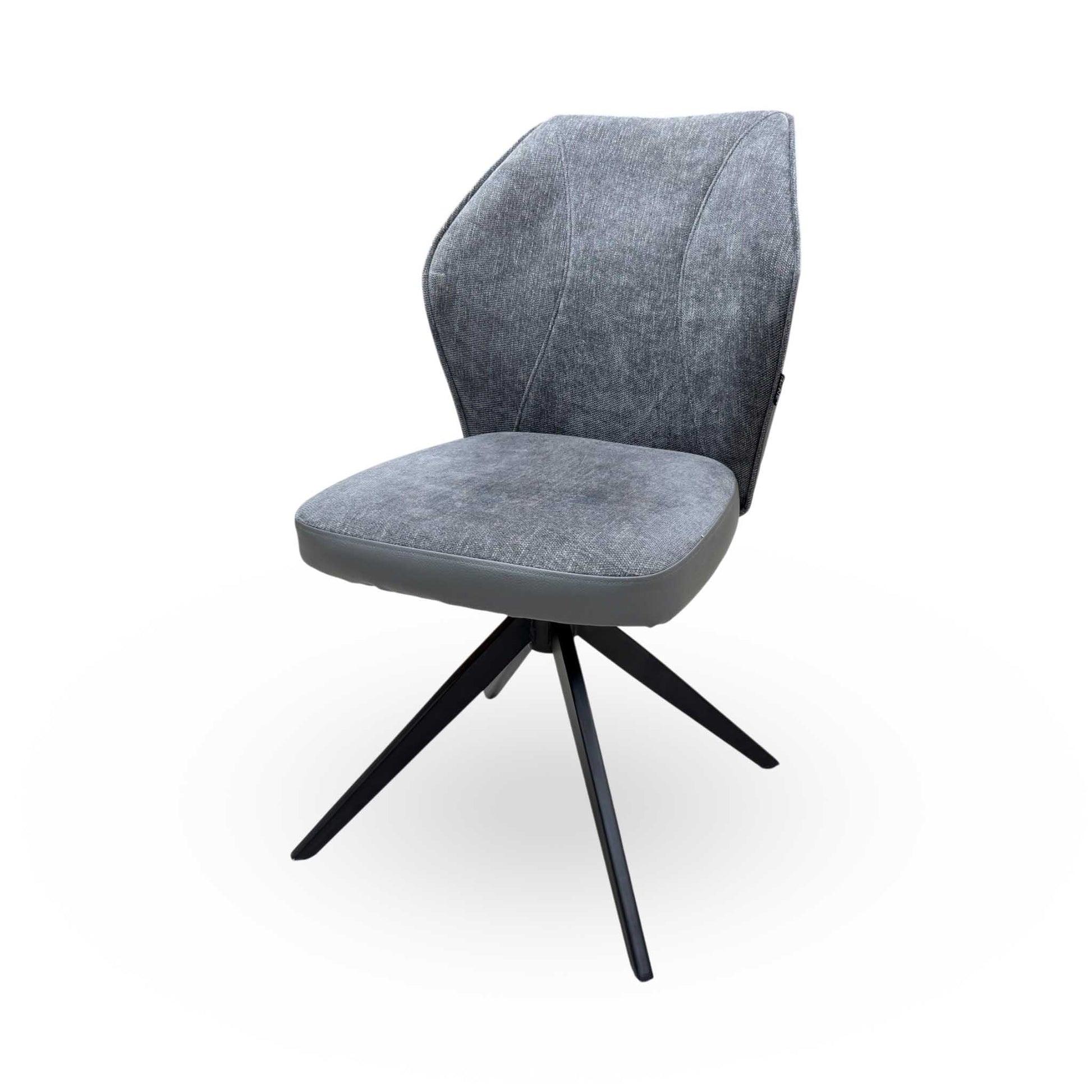 'Julio' G6 Anthracite Grey Fabric Swivel Dining Chair Furniture Village
