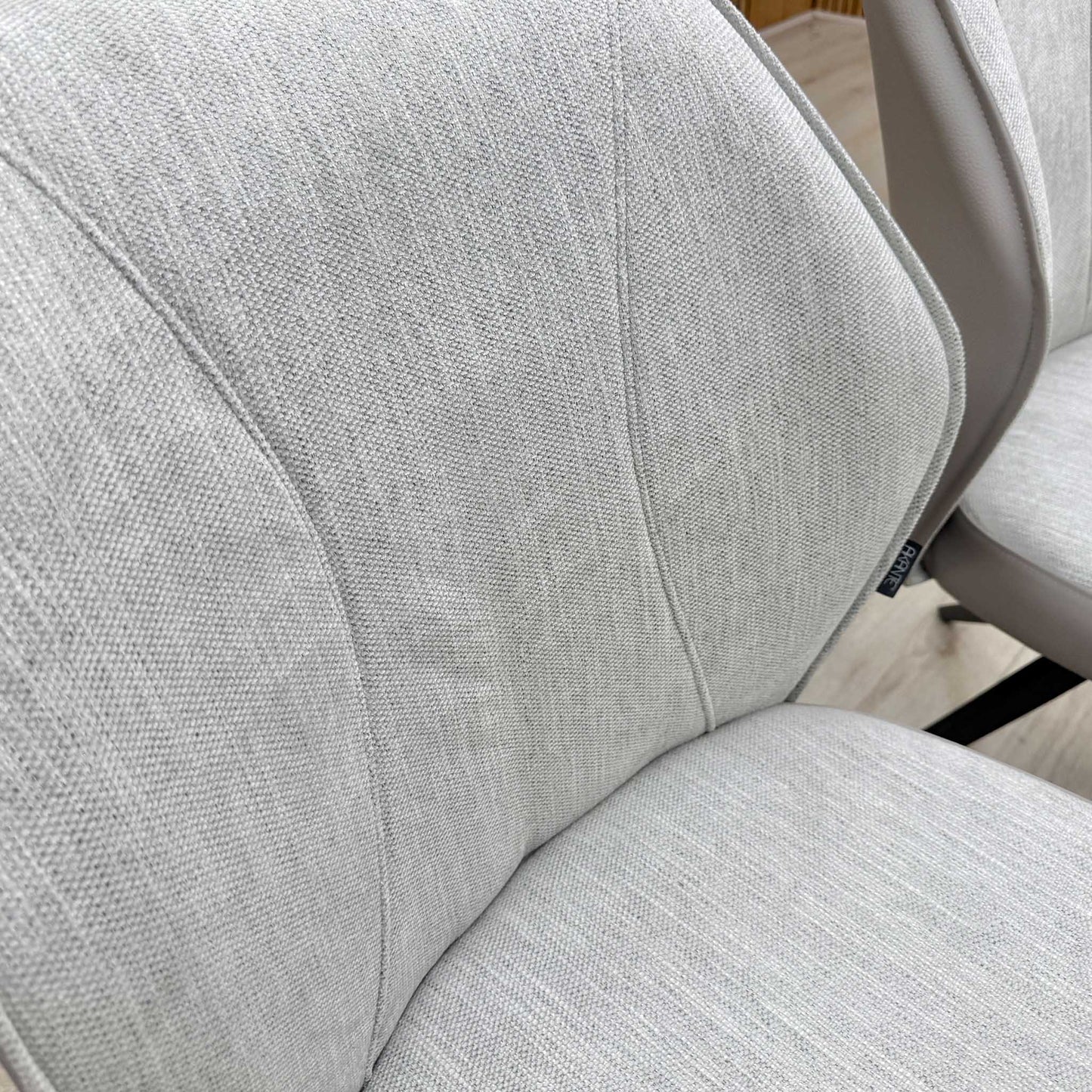 'Julio' G5 Stone Grey Fabric Set of 4 Swivel Dining Chairs Furniture Village