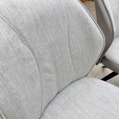 'Julio' G5 Stone Grey Fabric Set of 4 Swivel Dining Chairs Furniture Village