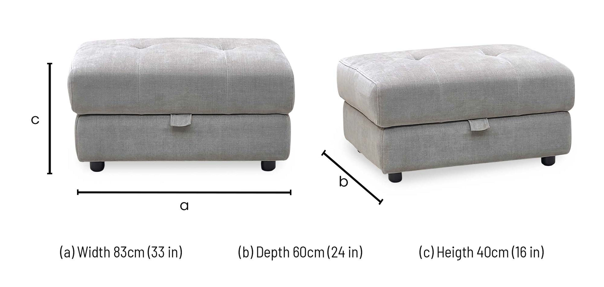 ‘Dinky’ Manhattan Nutmeg Fabric Large Storage Footstool Furniture Village