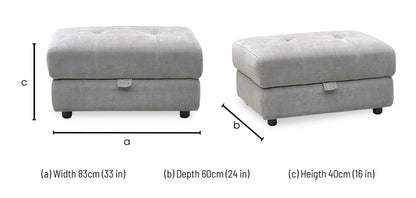 ‘Dinky’ Manhattan Nutmeg Fabric Large Storage Footstool Furniture Village