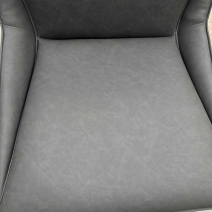 ‘Catalina’ Grey Ceramic Small Extending Dining Table with Dark Grey Faux Leather Set of 4 Swivel Dining Chairs Furniture Village