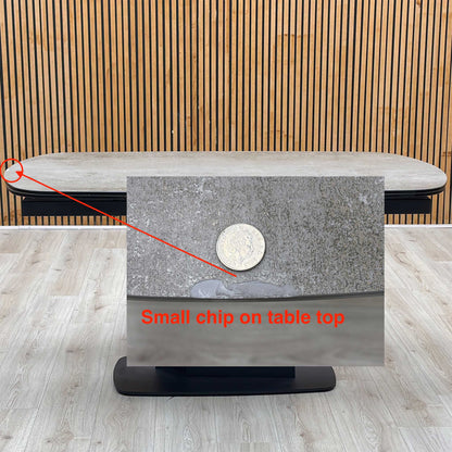 ‘Catalina’ Grey Ceramic Small Extending Dining Table Furniture Village