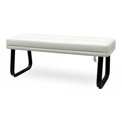 ‘Avuno’ Neutral Faux Leather Low Dining Bench Furniture Village