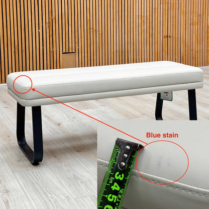 ‘Avuno’ Neutral Faux Leather Low Dining Bench Furniture Village