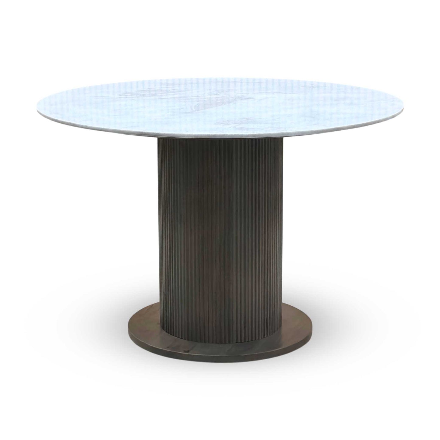 ‘Aimar’ White Ceramic Top 115cm Round Dining Table Furniture Village