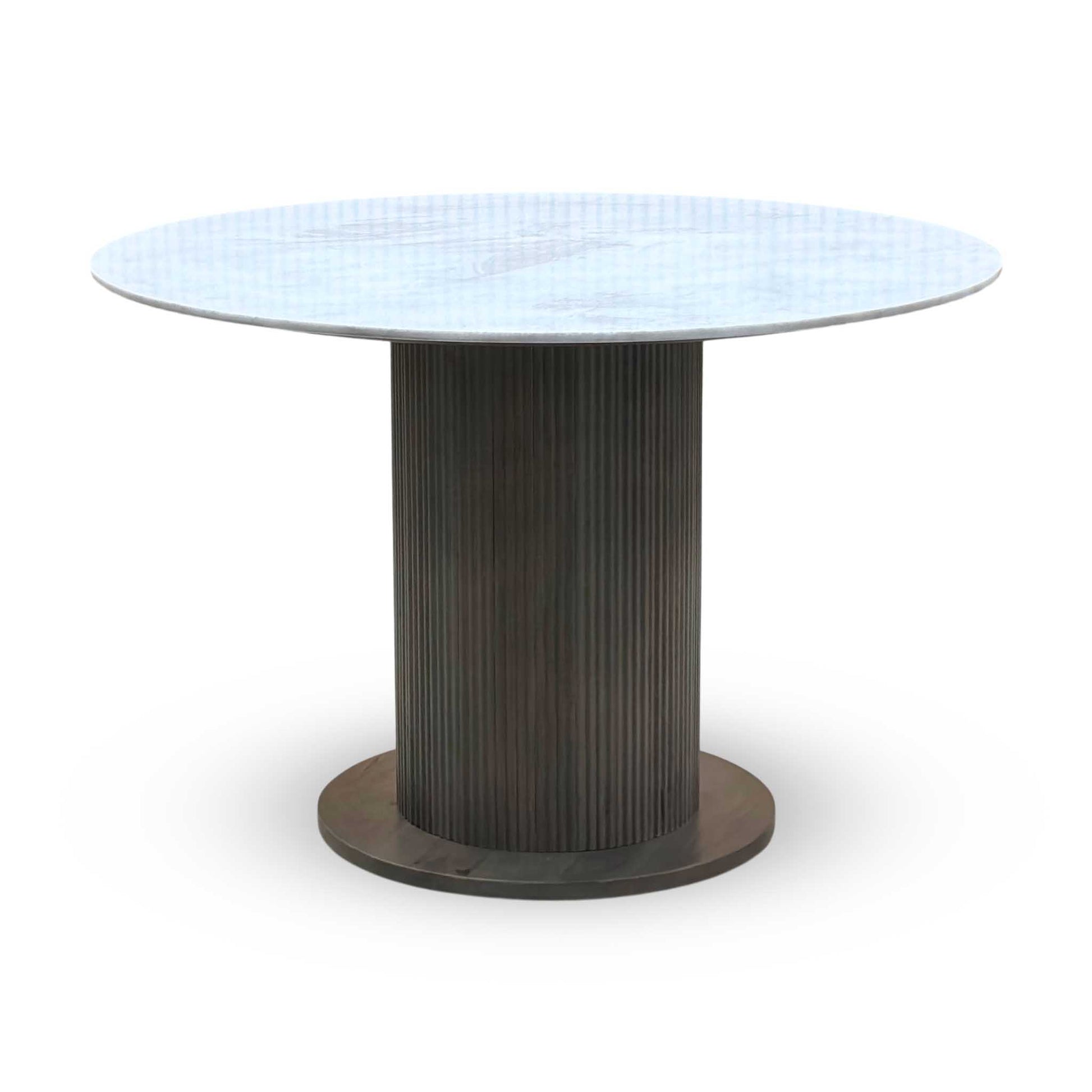 ‘Aimar’ White Ceramic Top 115cm Round Dining Table Furniture Village