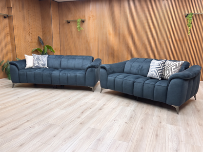 ‘Angelo’ Giula Dark Blue Gl-0108 Velvet 3 + 2 Seater Sofa Set Furniture Village