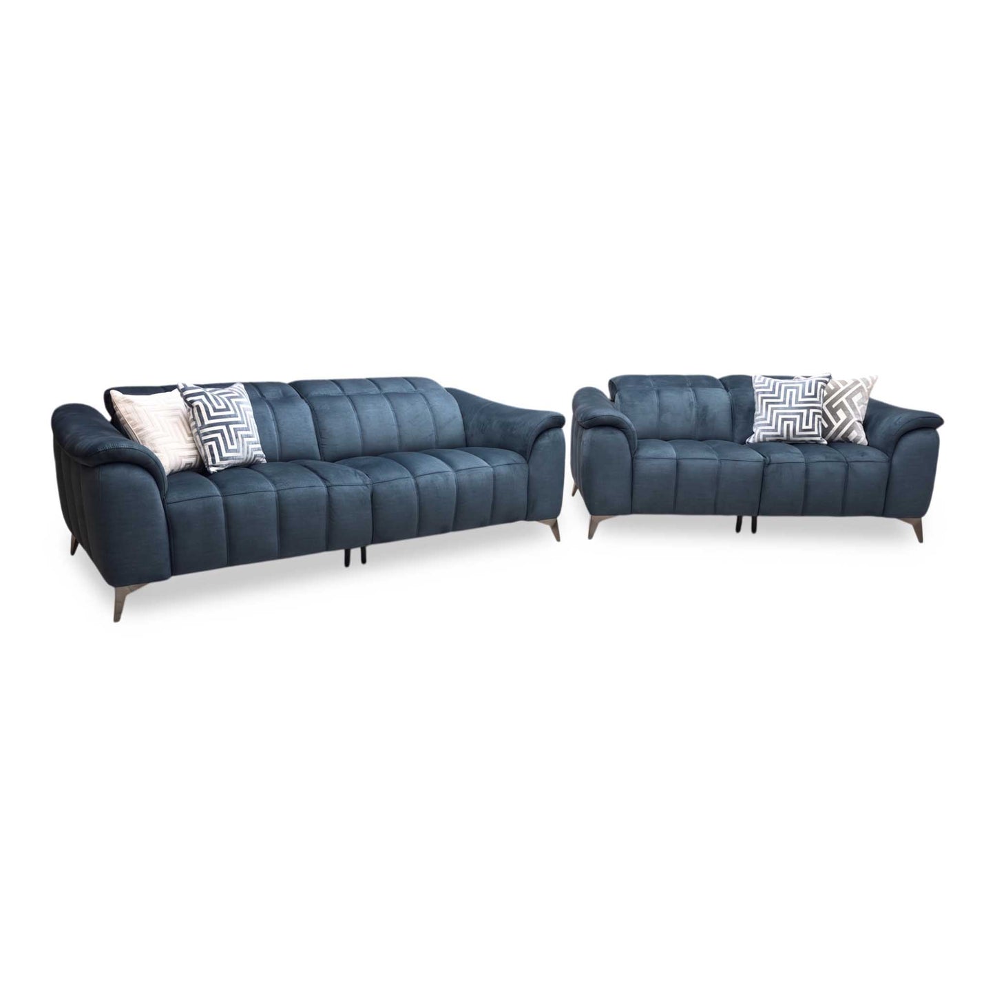 ‘Angelo’ Giula Dark Blue Gl-0108 Velvet 3 + 2 Seater Sofa Set Furniture Village