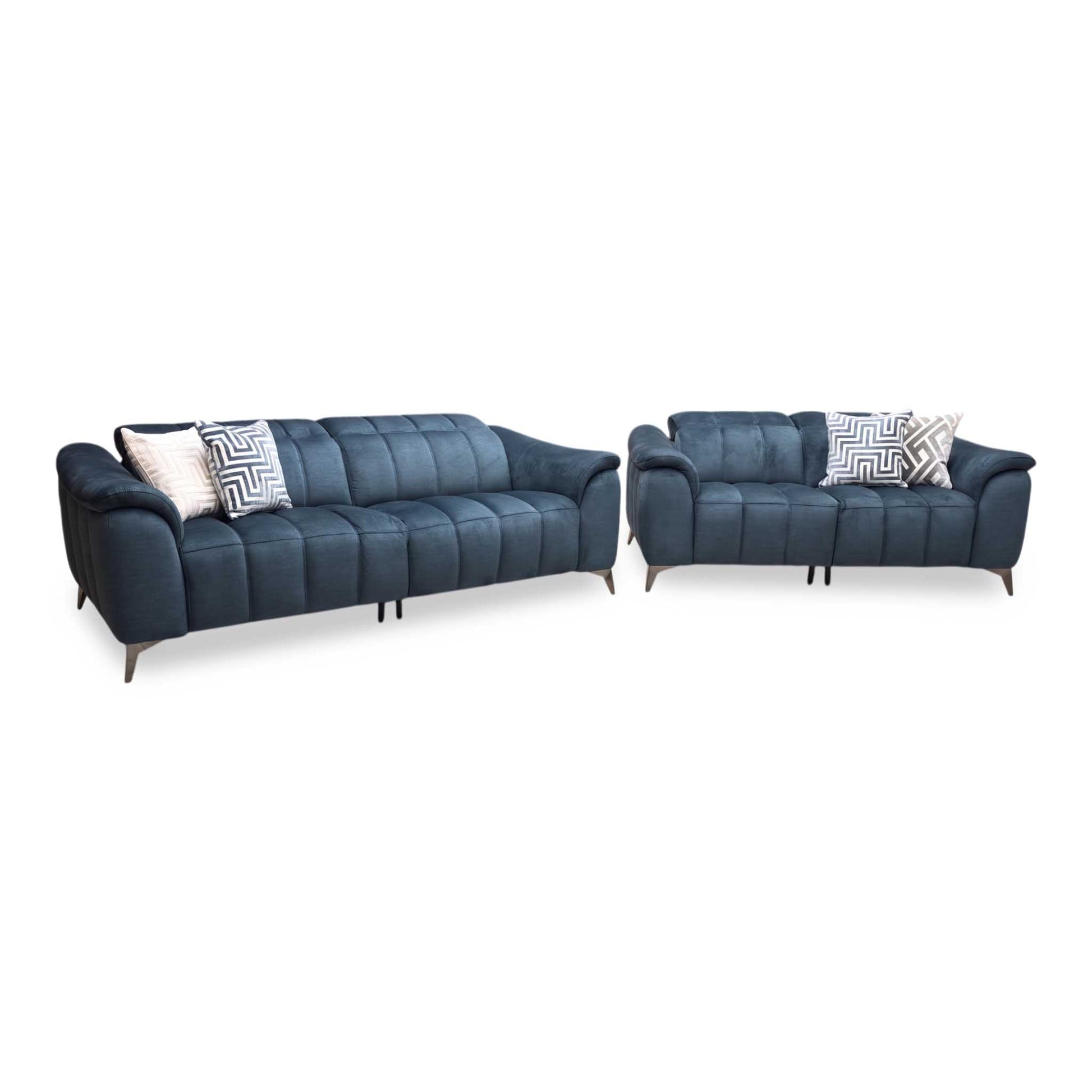 ‘Angelo’ Giula Dark Blue Gl-0108 Velvet 3 + 2 Seater Sofa Set Furniture Village
