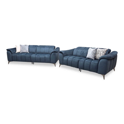 ‘Angelo’ Giula Dark Blue Gl-0108 Velvet 3 + 2 Seater Sofa Set Furniture Village