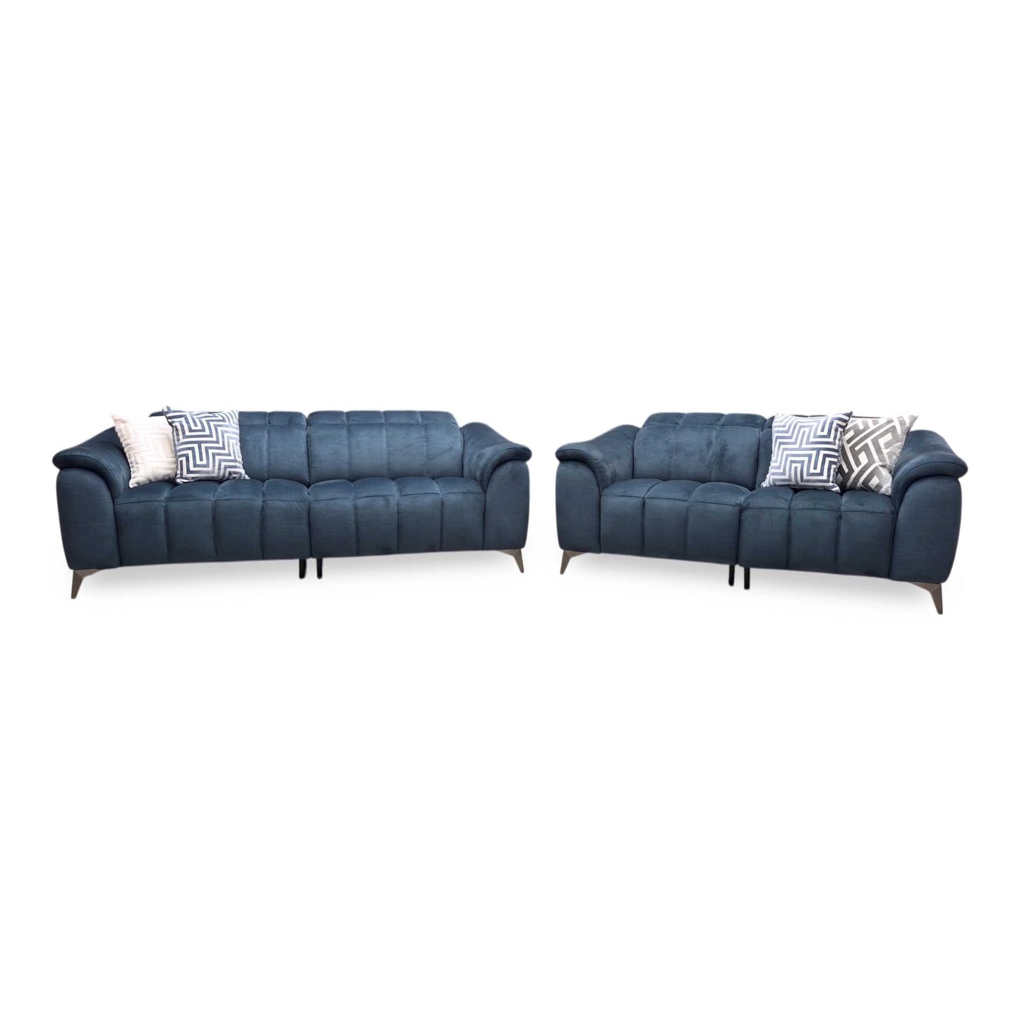 ‘Angelo’ Giula Dark Blue Gl-0108 Velvet 3 + 2 Seater Sofa Set Furniture Village