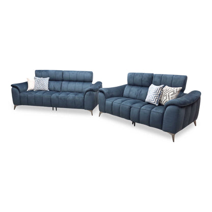 ‘Angelo’ Giula Dark Blue Gl-0108 Velvet 3 + 2 Seater Sofa Set Furniture Village