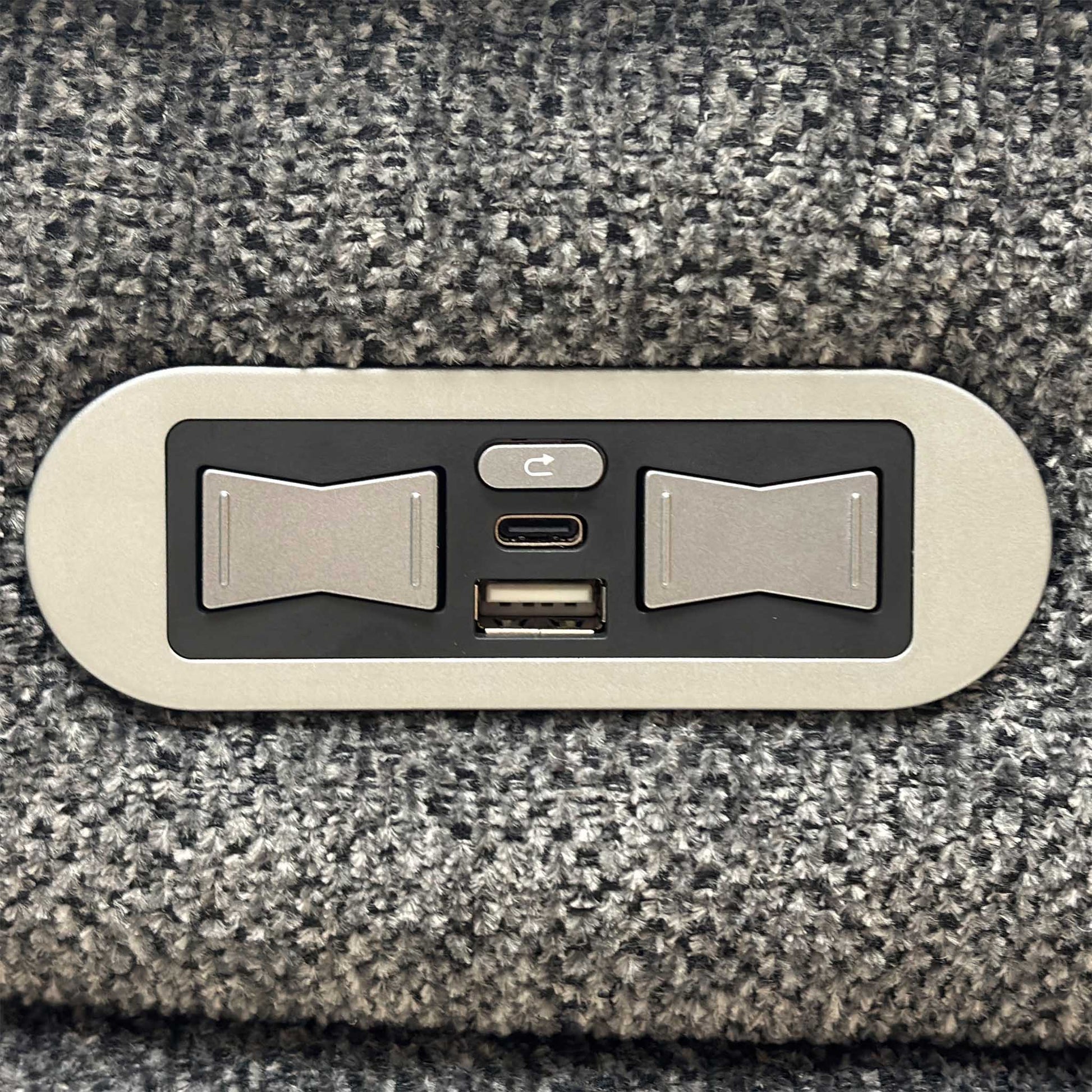 'Costa' Power Recliner Charcoal Grey Weave Fabric Right Hand Corner Sofa with Cupholders, Storage and Bluetooth Speakers and Power Headrests Thornbrook (a Joseph James brand)