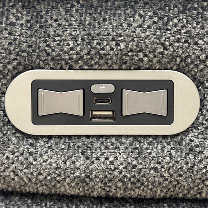 'Costa' Power Recliner Charcoal Grey Weave Fabric Right Hand Corner Sofa with Cupholders, Storage and Bluetooth Speakers and Power Headrests Thornbrook (a Joseph James brand)