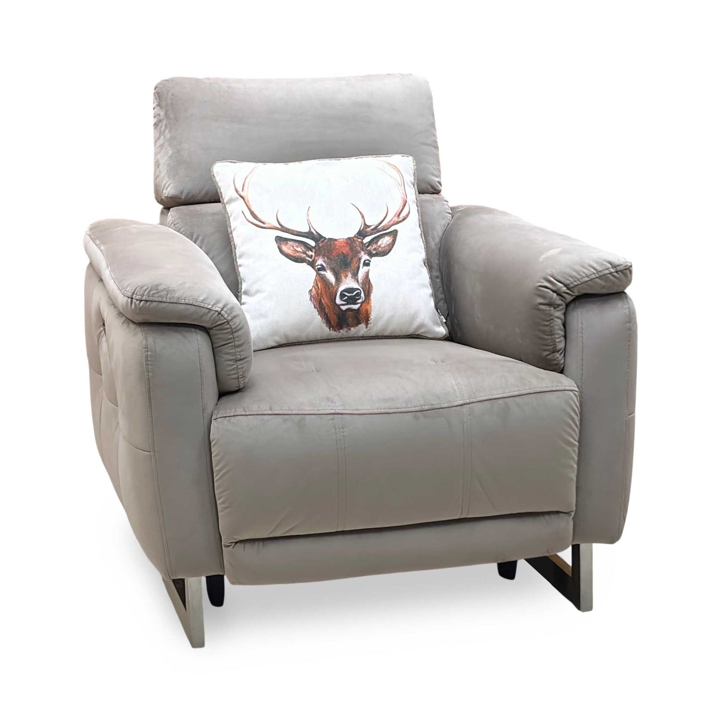 ‘Moet’ 51014 Opulence Cedar Fabric Power Recliner Chair with Telescopic Headrests Furniture Village