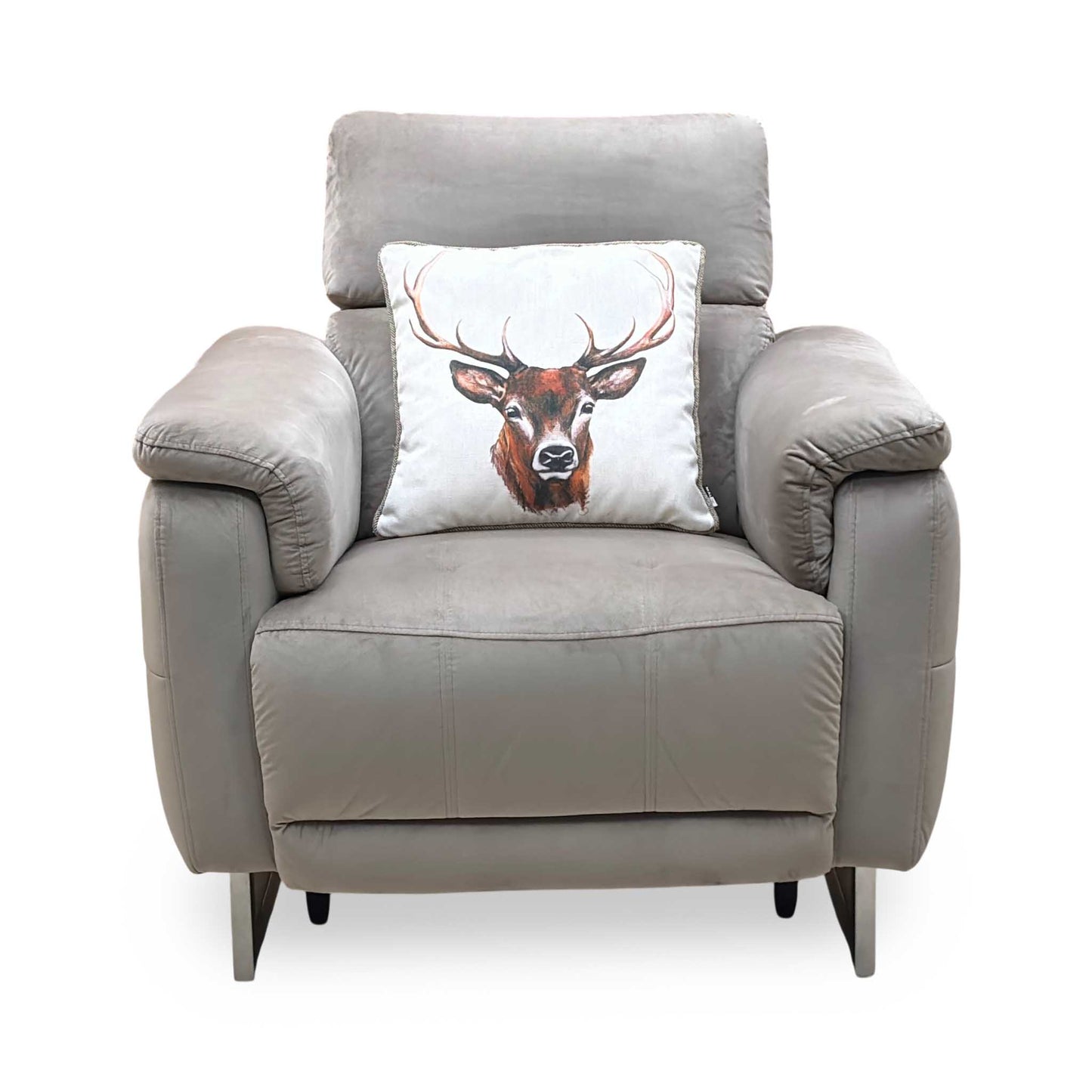 ‘Moet’ 51014 Opulence Cedar Fabric Power Recliner Chair with Telescopic Headrests Furniture Village