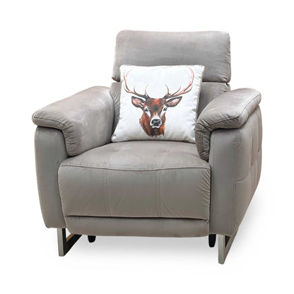 ‘Moet’ 51014 Opulence Cedar Fabric Power Recliner Chair with Telescopic Headrests Furniture Village