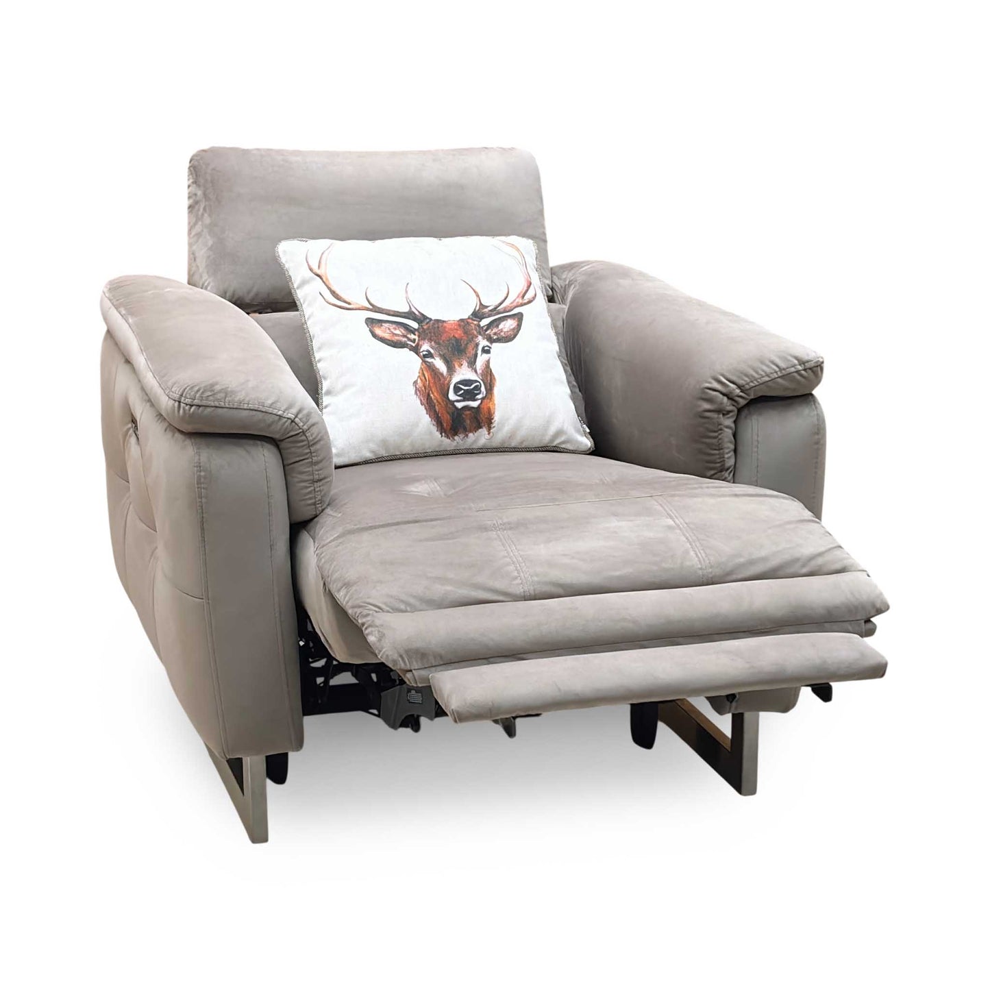 ‘Moet’ 51014 Opulence Cedar Fabric Power Recliner Chair with Telescopic Headrests Furniture Village