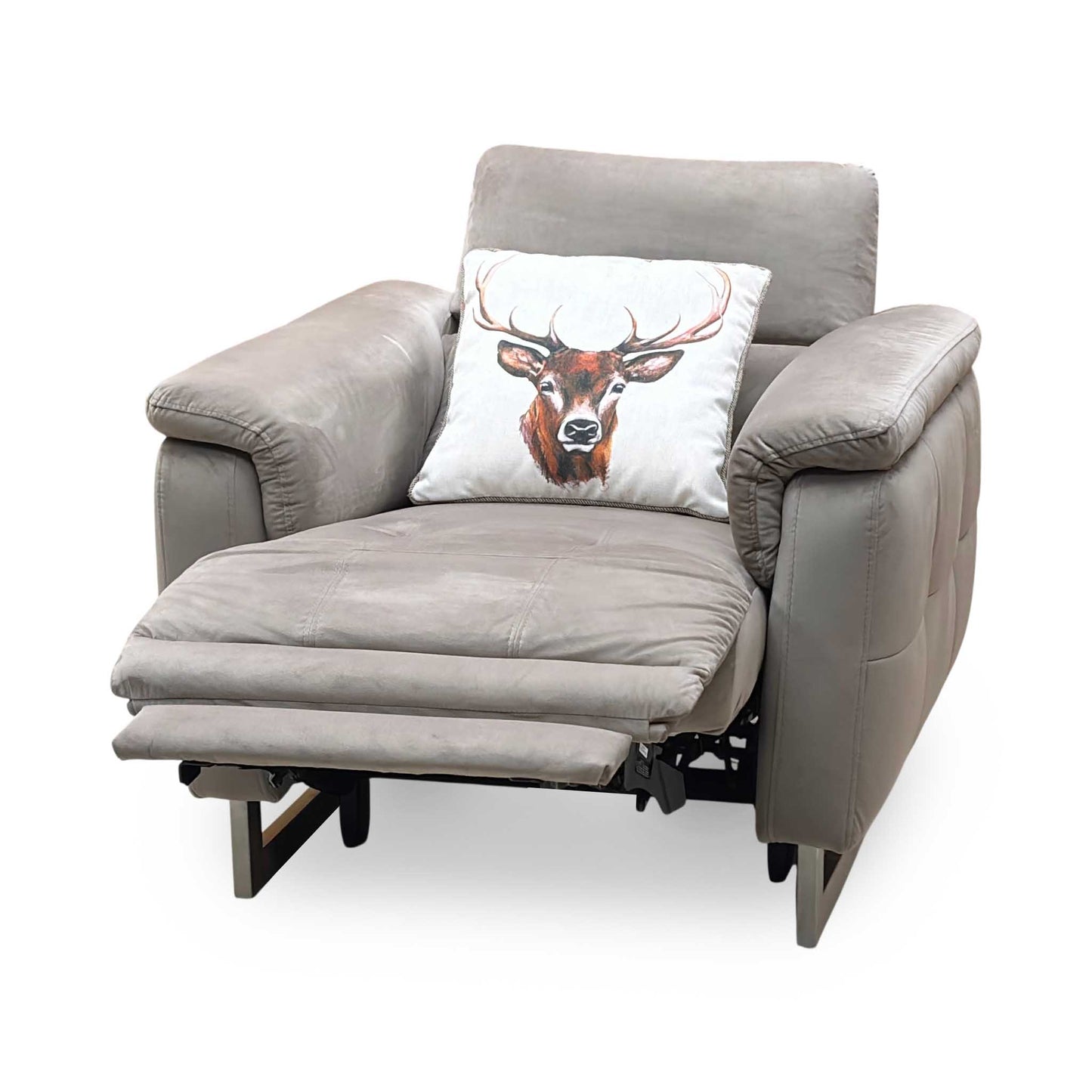 ‘Moet’ 51014 Opulence Cedar Fabric Power Recliner Chair with Telescopic Headrests Furniture Village