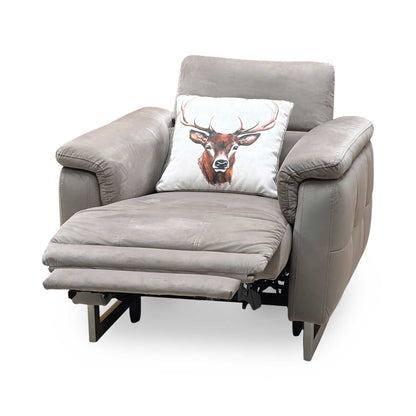 ‘Moet’ 51014 Opulence Cedar Fabric Power Recliner Chair with Telescopic Headrests Furniture Village