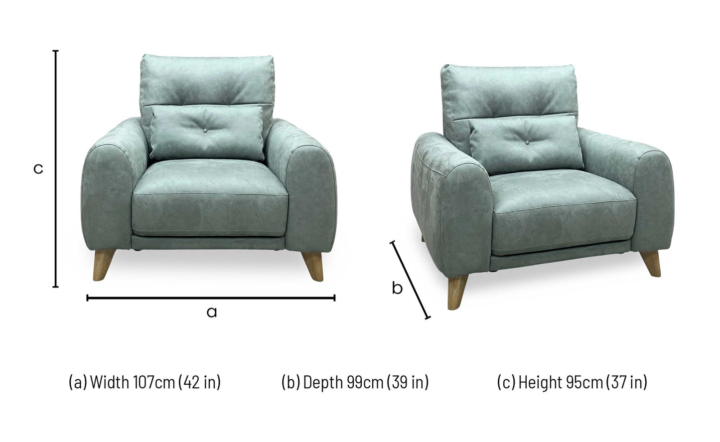 ‘Malmo’ Bfa-Ori-R12 Olive Green Suede Fabric Armchair Furniture Village