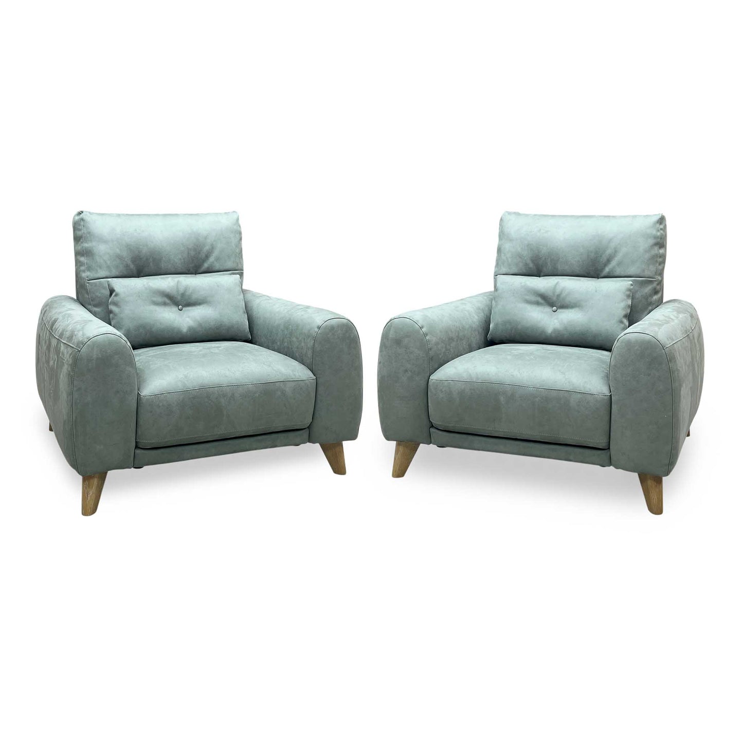 ‘Malmo’ Bfa-Ori-R12 Olive Green Suede Fabric Armchairs - Set of 2 Furniture Village