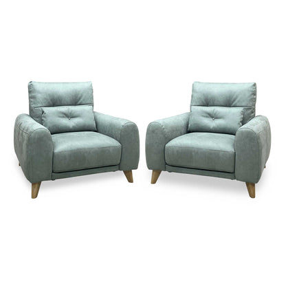 ‘Malmo’ Bfa-Ori-R12 Olive Green Suede Fabric Armchairs - Set of 2 Furniture Village