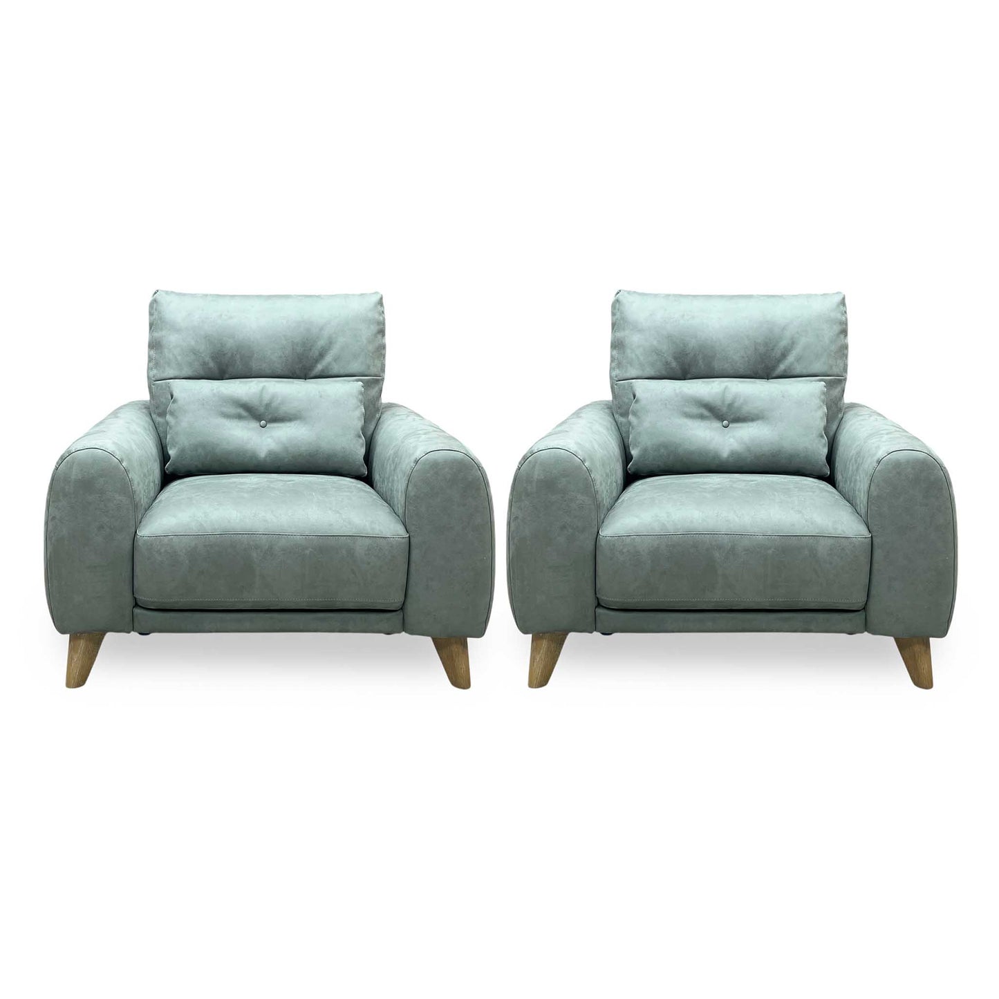 ‘Malmo’ Bfa-Ori-R12 Olive Green Suede Fabric Armchairs - Set of 2 Furniture Village