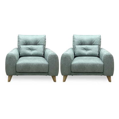‘Malmo’ Bfa-Ori-R12 Olive Green Suede Fabric Armchairs - Set of 2 Furniture Village