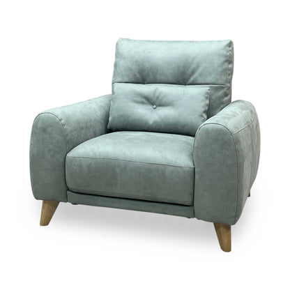 ‘Malmo’ Bfa-Ori-R12 Olive Green Suede Fabric Armchair Furniture Village