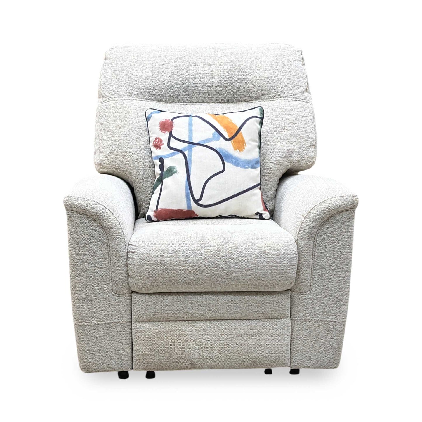 Parker Knoll ‘Hudson 23’ Caledonian Stone 001300-0055 Fabric Power Recliner Chair with Power Headrest and Power Lumbar Furniture Village