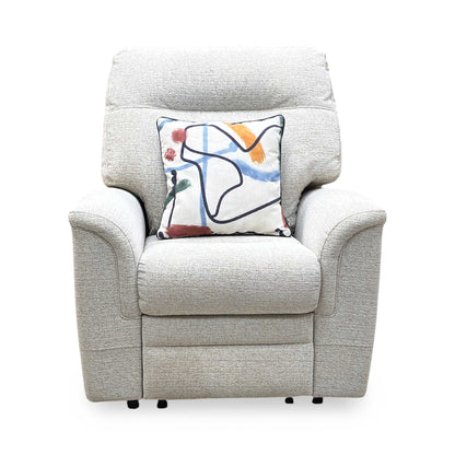Parker Knoll ‘Hudson 23’ Caledonian Stone 001300-0055 Fabric Power Recliner Chair with Power Headrest and Power Lumbar Furniture Village