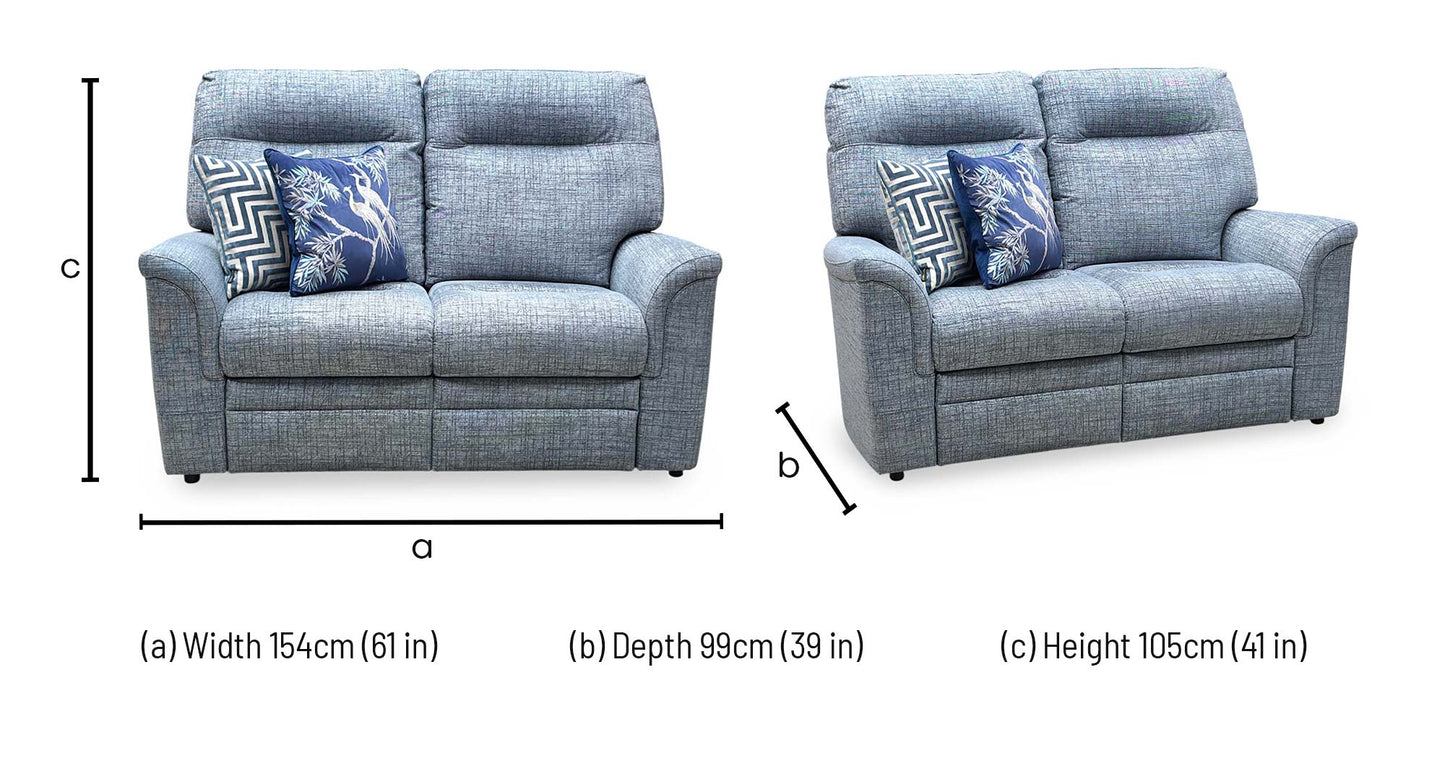 Parker Knoll 'Hudson 23' Dash Blue 001497-0080 Fabric 2 Seater Sofa Furniture Village