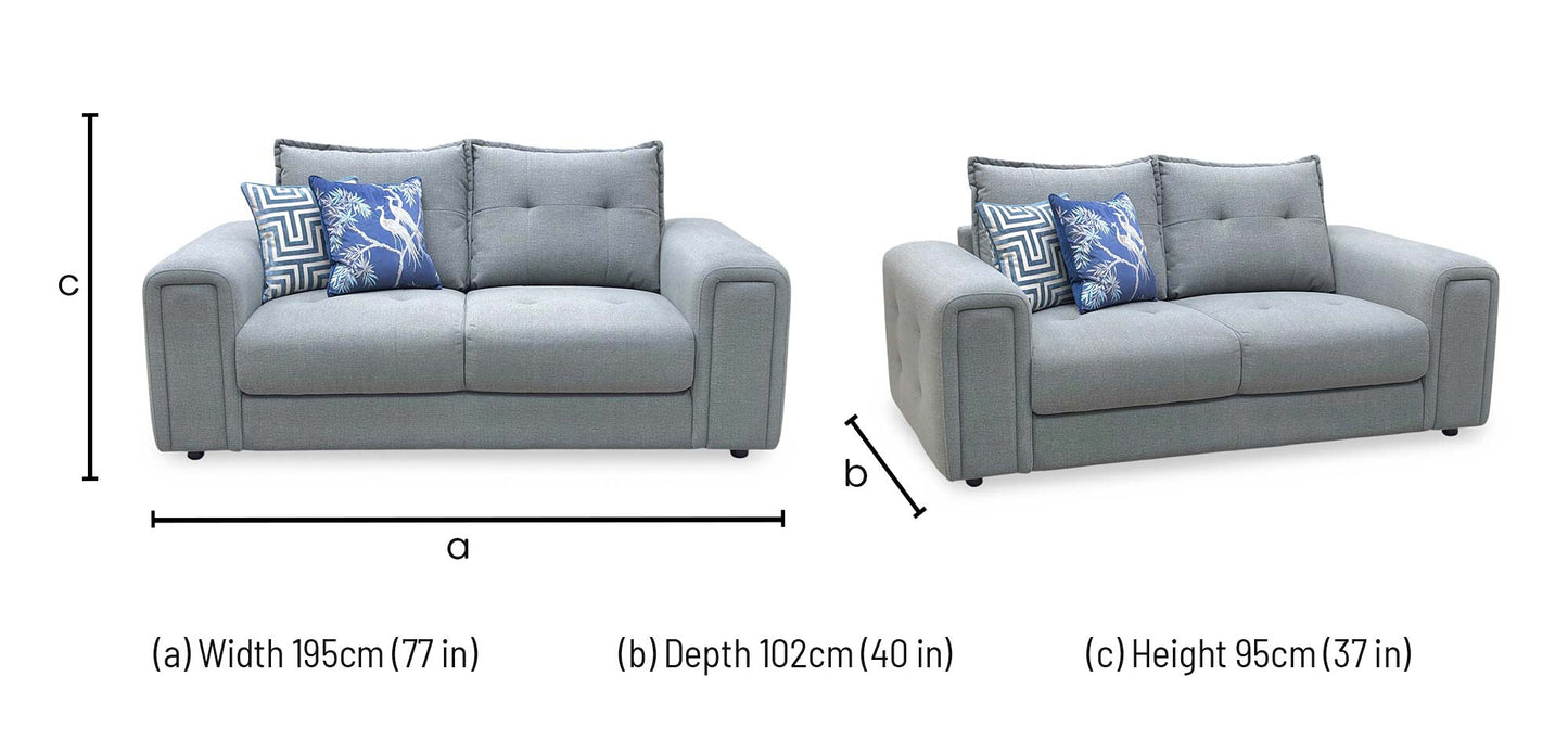 'Goliath' Oxford 94029 Storm Fabric 2 Seater Fabric Sofa Furniture Village