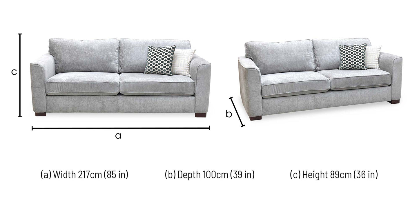 'Elora’ Warm Grey Fabric 4 Seater Sofa Furniture Village