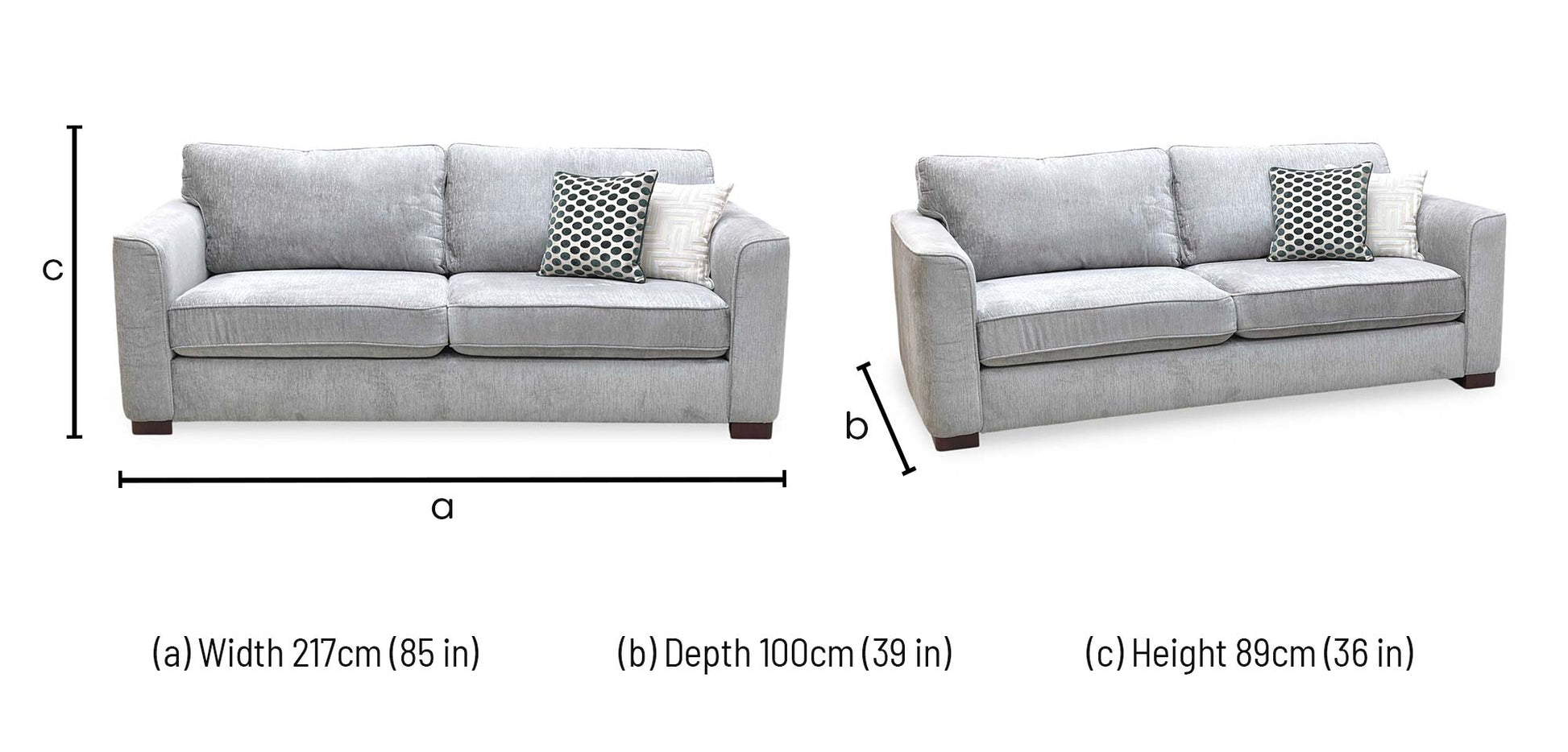 'Elora’ Warm Grey Fabric 4 Seater Sofa Furniture Village