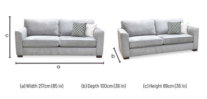 'Elora’ Warm Grey Fabric 4 Seater Sofa Furniture Village