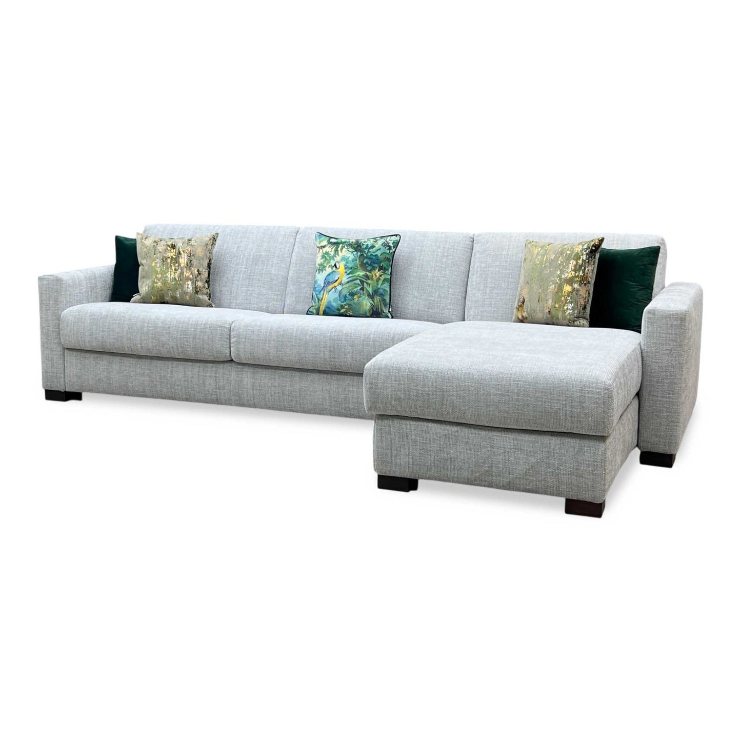 'Alcova’ Grey Fabric 3 Seater Sofa Bed with Storage Chaise Furniture Village
